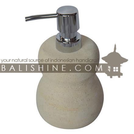 Balishine: Your natural source of indonesian handicraft presents in its Home Decor collection the Soap Bottle Holder:11KLJ27302:This hand soap bottle holder is produced in Bali and made from natural limestone.   