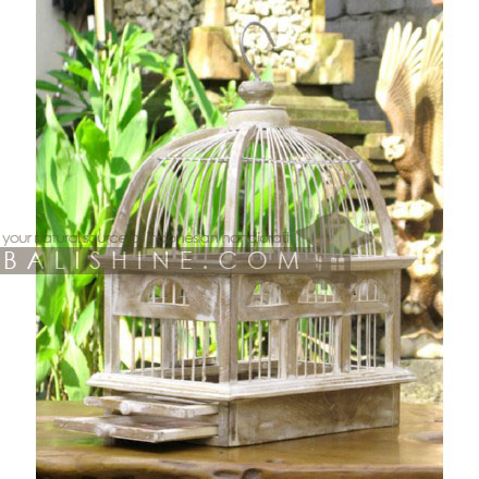 Balishine: Your natural source of indonesian handicraft presents in its Home Decor collection the Bird Cage:12BDG356501:This bird cage is a handicraft of Indonesia made from wood.  Same as picture