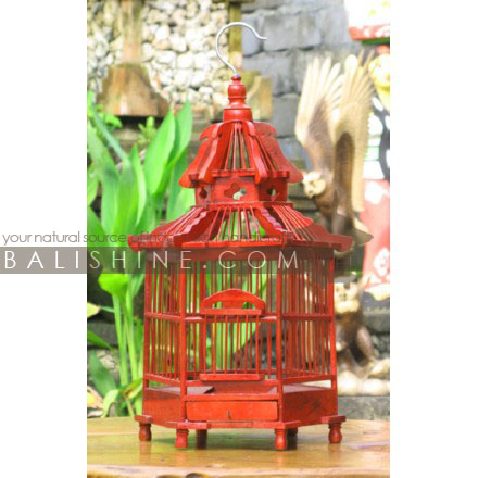 Balishine: Your natural source of indonesian handicraft presents in its Home Decor collection the Bird Cage:12BDG356503:This bird cage is a handicraft of Indonesia made from wood.  Same as picture