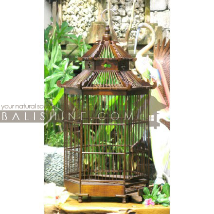 Balishine: Your natural source of indonesian handicraft presents in its Home Decor collection the Bird Cage:12BDG356512:This bird cage is a handicraft of Indonesia made from wood.  Same as picture