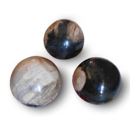 Balishine: Your natural source of indonesian handicraft presents in its Home Decor collection the Small Petrified Wood Ball:12DF38481:This ball is made from petrified wood.  