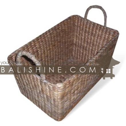 Balishine: Your natural source of indonesian handicraft presents in its Home Decor collection the Rectangular Seagrass Basket:12JAS362721:This rectangular basket is produced in Indonesia made from seagrass.  Natural color