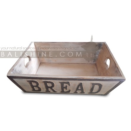 Balishine: Your natural source of indonesian handicraft presents in its Home Decor collection the Bread Box:12KAC47839:This bread box is produced in Indonesia made from albasia wood.  Custom writting possible? Let us know your word?