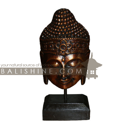Balishine: Your natural source of indonesian handicraft presents in its Home Decor collection the Budha with Stand:12OKA36874:This head of budha is a handicraft of Bali made from albesia wood.  