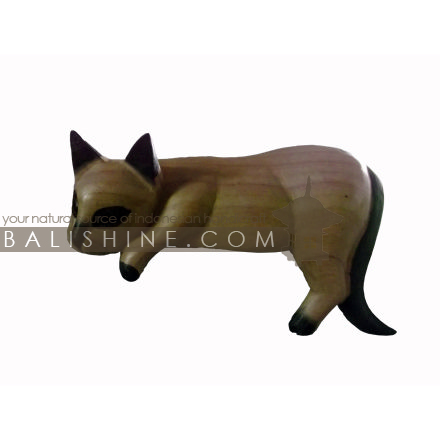 Balishine: Your natural source of indonesian handicraft presents in its Home Decor collection the Cat Sleeping:12IBA36910:This cat is a handicraft of Bali made from jempinis wood.  
