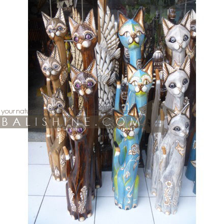 Balishine: Your natural source of indonesian handicraft presents in its Home Decor collection the Decorative Cat Statue:12DEP36490:This decorative cat statue is a handicraft of Bali made from albasia wood.  Same as picture