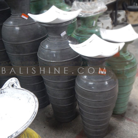 Balishine: Your natural source of indonesian handicraft presents in its Home Decor collection the Decorative Pot:12LJP57568:This decorative pot is made from GRC (concrete mixed with fiber) and can be used indoor or outdoor.  lots of colors available.