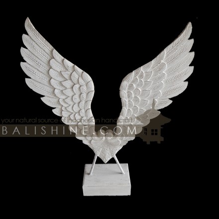 Balishine: Your natural source of indonesian handicraft presents in its Home Decor collection the Flying Angel Wings on Stand:12NIR878681:When it comes to decorating your home, sometimes it?s better to just wing it! A stylish way to do so, this winged home decor set with stand adds an angelic touch to your interior.  We are Showing them in White color. If you want a different color leave us a message in the order from to what color you want.