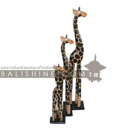 Balishine: Your natural source of indonesian handicraft presents in its Home Decor collection the Giraffe Wood Statue:12OKA37005:This giraffe is a handicraft of Bali made from albasia wood .  