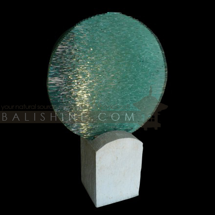 Balishine: Your natural source of indonesian handicraft presents in its Home Decor collection the Glass Artwork:12FOC315753:This glass artwork is produced in Indonesia made from glass. Sold with stone stand.  Same as picture