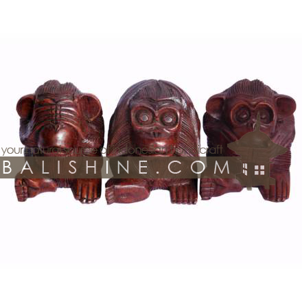 Balishine: Your natural source of indonesian handicraft presents in its Home Decor collection the Suar Wood Monkey Statue:12IMS3349:This monkey statue is produced in Bali made from suar wood.  