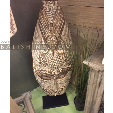 Balishine: Your natural source of indonesian handicraft presents in its Home Decor collection the Primitive Standing Mask:12UNK617817:This primitive standing mask is made in Flores, Indonesia, from natural Suar wood with curving finishing.  