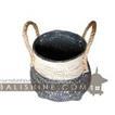 balishine This basket is made with natural bamboo and seagrass.