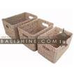 balishine This set of 3 rectangulars baskets is produced in Indonesia made from seagrass.