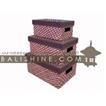 balishine This set of 3 rectangulars boxes is produced in Indonesia made from pandanus.