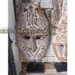 balishine This primitive standing mask is made in Flores, Indonesia, from natural Suar wood with curving finishing.