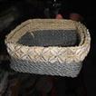 balishine Handwoven natural seagrass baskets set of 2 pcs?with 3 rows of cowrie shells around the top of each basket. Grey base with natural contrast. Other colors possible please contact us.?