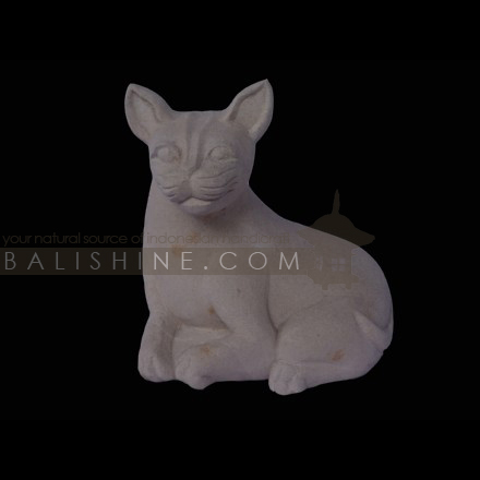Balishine: Your natural source of indonesian handicraft presents in its Home Decor collection the Cat Statue:12DEL35590:This cat statue is a handicraft of Bali made from natural white lime stone.  white color.