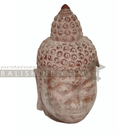 Balishine: Your natural source of indonesian handicraft presents in its Home Decor collection the Buddha Statue:12LJP35497:This buddha head is a handicraft of Bali made from clay.  