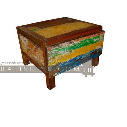 Balishine: Your natural source of indonesian handicraft presents in its Home Decor collection the Bedside:114FAK306467:This bedside is produced in indonesia, made from old recycled boat wood. It has 1 drawer.  Mixed color