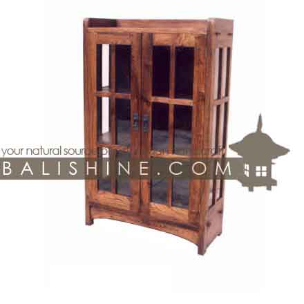 Balishine: Your natural source of indonesian handicraft presents in its Home Decor collection the Cabinet:114GEN273924:This cabinet is produced in indonesia, made from teak wood and glasses. It has 2 doors.  Natural, chocolate or dark color