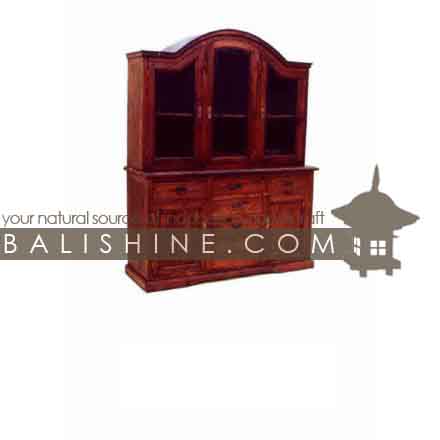 Balishine: Your natural source of indonesian handicraft presents in its Home Decor collection the Cabinet:114SEF273926:This cabinet is produced in indonesia, made from teak wood and glasses. It has 5 doors and 6 drawers.  Natural, chocolate or dark color