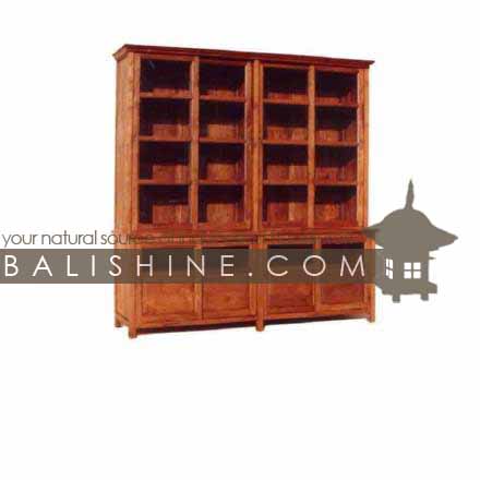Balishine: Your natural source of indonesian handicraft presents in its Home Decor collection the Cabinet:114SEF273927:This shop cabinet is produced in indonesia, made from teak wood and glasses. It has 8 doors.  Natural, chocolate or dark color