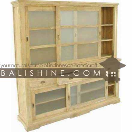 Balishine: Your natural source of indonesian handicraft presents in its Home Decor collection the Cabinet:114SEF273938:This cabinet is produced in indonesia, made from teak wood and glasses. It has 4 doors and 4 drawers.  Natural, chocolate, white or dark color