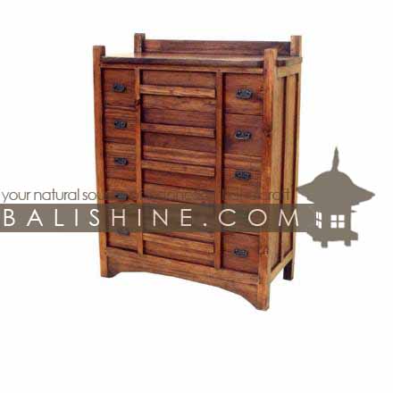Balishine: Your natural source of indonesian handicraft presents in its Home Decor collection the Chest:114SRI653987:This chest is produced in indonesia, made from teak wood. It has 15 drawers.  Natural, chocolate or dark color