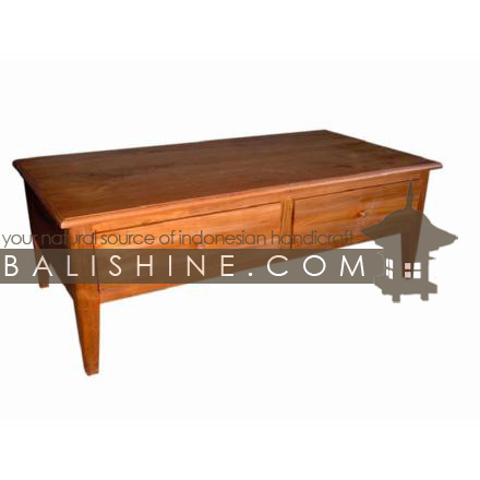 Balishine: Your natural source of indonesian handicraft presents in its Home Decor collection the Coffee Table:114SEF133949:This rectangular coffee table is produced in indonesia, made from teak wood. It has 2 drawers.  Natural, chocolate or dark color