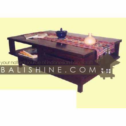 Balishine: Your natural source of indonesian handicraft presents in its Home Decor collection the Coffee Table:114SEF133962:This rectangular coffee table is produced in indonesia, made from teak wood. It has 1 drawer  Natural, chocolate or dark color