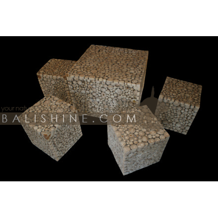 Balishine: Your natural source of indonesian handicraft presents in its Home Decor collection the Coffee Table Set:114KLM136883:This set of 4 stools and coffe table is produced in Bali and is made from MDF with teck wood.  0,4 cbm.