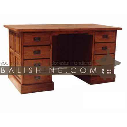 Balishine: Your natural source of indonesian handicraft presents in its Home Decor collection the Director Mask:114GEN283824:This director desk is produced in indonesia, made from teak wood. It has 8 drawers  Natural, chocolate or dark color