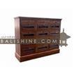 balishine This cabinet is produced in indonesia, made from teak wood and glasses. It has 15 drawers.