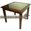 balishine This square dining table is produced in indonesia, made from teak wood and glass.