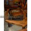 balishine This set of 3 pieces, 2 benchs and 1 coffee table is produced in indonesia, made from old recycled boat wood.