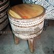 balishine This beautiful stool is made in Bali, Indonesia, from natural palm wood. Top is made with natural suar wood. Handmade carving side with primitiv motif.