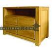 balishine This TV stand is produced in indonesia, made from teak wood. It has 4 drawers.