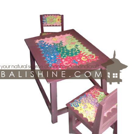 Balishine: Your natural source of indonesian handicraft presents in its Home Decor collection the Set Chair and Table:114TIL624649:This funny set of 3 pieces, 2 chairs and 1 table chair is produced in Bali made from albesia wood.  Mix color