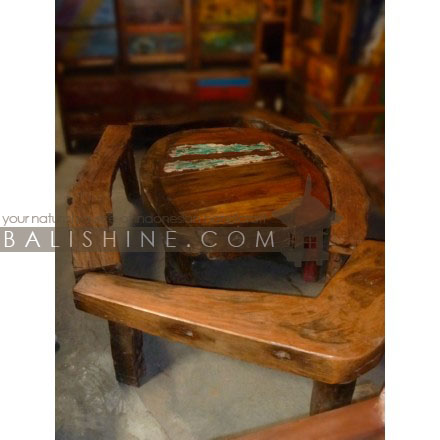 Balishine: Your natural source of indonesian handicraft presents in its Home Decor collection the Set of 2 Bench and Coffee Table:114FAK136482:This set of 3 pieces, 2 benchs and 1 coffee table is produced in indonesia, made from old recycled boat wood.  Mixed color