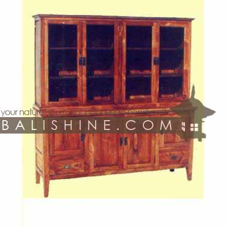 Balishine: Your natural source of indonesian handicraft presents in its Home Decor collection the Shop Cabinet:114SEF273846:This shop cabinet is produced in indonesia, made from teak wood and glasses. It has 8 doors and 2 drawers.  