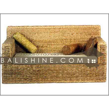 Balishine: Your natural source of indonesian handicraft presents in its Home Decor collection the Sofa:114SRI444042:This sofa is produced in indonesia, made from seagrass and teak wood. This price is without cushion.  Several materials are available : seagrass, banana leaf or rotan