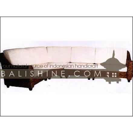 Balishine: Your natural source of indonesian handicraft presents in its Home Decor collection the Sofa:114SRI444047:This sofa is produced in indonesia, made from banana and teak wood. This price is without cushion.  Several materials are available : seagrass, banana leaf or rotan
