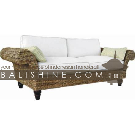 Balishine: Your natural source of indonesian handicraft presents in its Home Decor collection the Sofa:114SRI444055:This sofa is produced in indonesia, made from banana and teak wood. This price is without cushion.  Several materials are available : seagrass, banana leaf or rotan