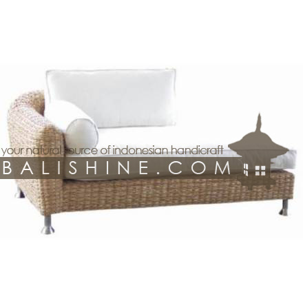 Balishine: Your natural source of indonesian handicraft presents in its Home Decor collection the Sofa:114SRI444058:This sofa is produced in indonesia, made from seagrass and aluminium. This price is without cushion.  Several materials are available : seagrass, banana leaf or rotan