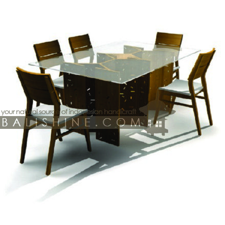 Balishine: Your natural source of indonesian handicraft presents in its Home Decor collection the Dining Table:114MNF235927:This dining table is produced in Indonesia and made from teak wood and glass.  This furniture is made from high quality teak wood grade A premium. Natural, chocolate or dark color.
