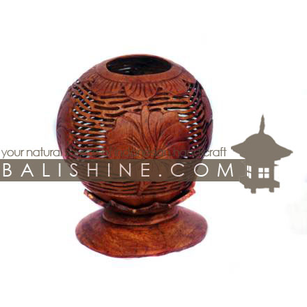 Balishine: Your natural source of indonesian handicraft presents in its Home Decor collection the Coconut Candle Holder:13BUB16809:This candle holder is produced in Bali made from coconut wood.  