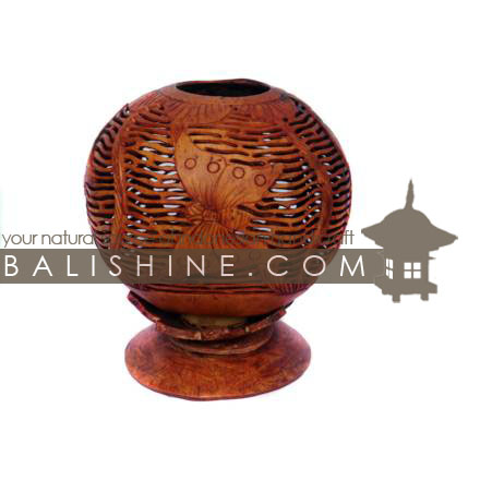Balishine: Your natural source of indonesian handicraft presents in its Home Decor collection the Candle Holder:13BUB16811:This candle holder is produced in Bali made from coconut wood.  
