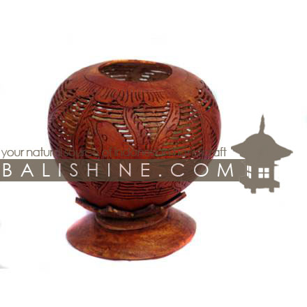Balishine: Your natural source of indonesian handicraft presents in its Home Decor collection the Candle Holder:13BUB16812:This candle holder is produced in Bali made from coconut wood.  
