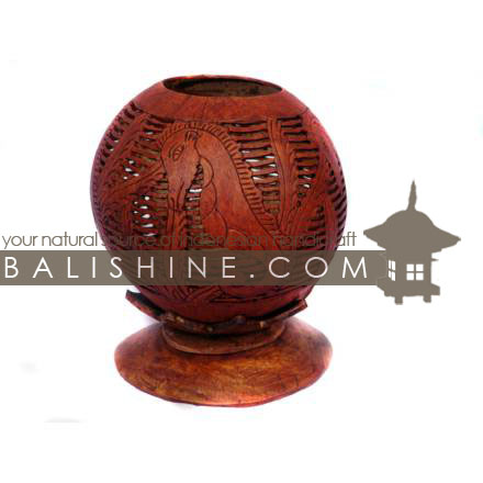 Balishine: Your natural source of indonesian handicraft presents in its Home Decor collection the Candle Holder:13BUB16814:This candle holder is produced in Bali made from coconut wood.  